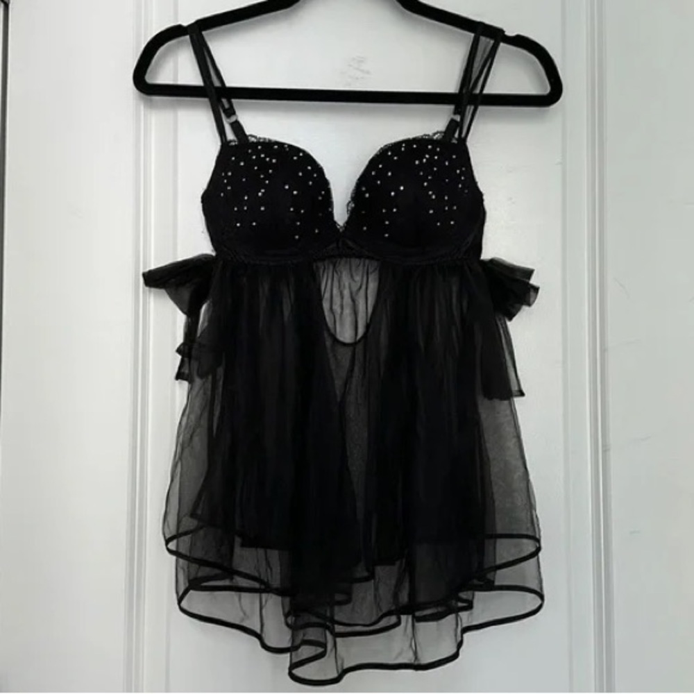 Victoria’s Secret black sexy little things Pushup  babydoll 34D